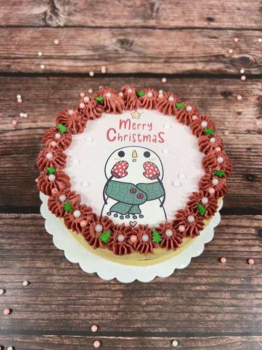 CHRISTMAS SNOW MAN MINI ALFAJOR CAKE